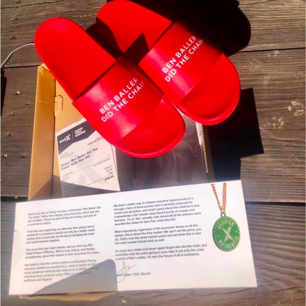 ‘Ben Baller did the chain’ Slides - by Straye. Sz 9 mens NEW W/ box
